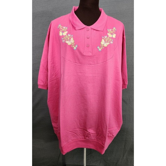 Anthony Richards Butterfly‎ Embroidery Flowers Blouse Top Sz 4X Short Sleeve NEW - Picture 1 of 14
